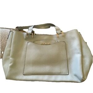 Steve Madden Gray Beige Crossbody Satchel Bag Trendy. W/O Inner Purse See‎ Pics